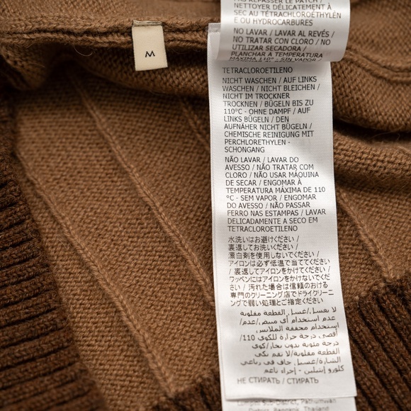 size M Gucci Camel Brown Cashmere Cable Knit Vest Web - Picture 13 of 13